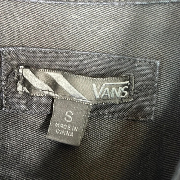 VANS Cotton Twill Utility Shirt Black Fade Long Sleeve Button Down Baddie Size S - Picture 8 of 12